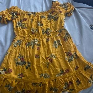 Used dress yellow/orange with flowers